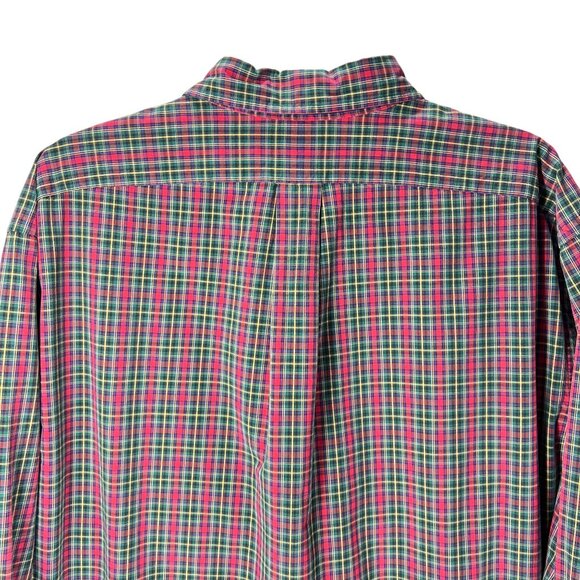 Ralph Lauren Mens XL Classic Fit Red Green Plaid Button-Down Shirt Long Sleeve - Picture 3 of 10